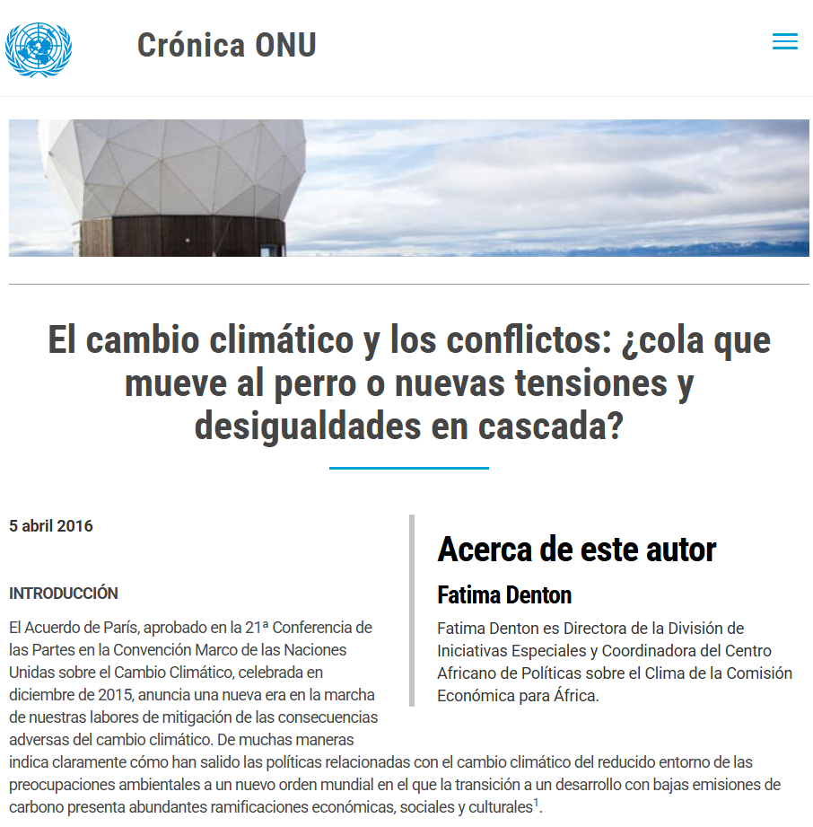 El cambio climático y los conflictos: ¿cola que mueve al perro o nuevas tensiones y desigualdades en cascada?