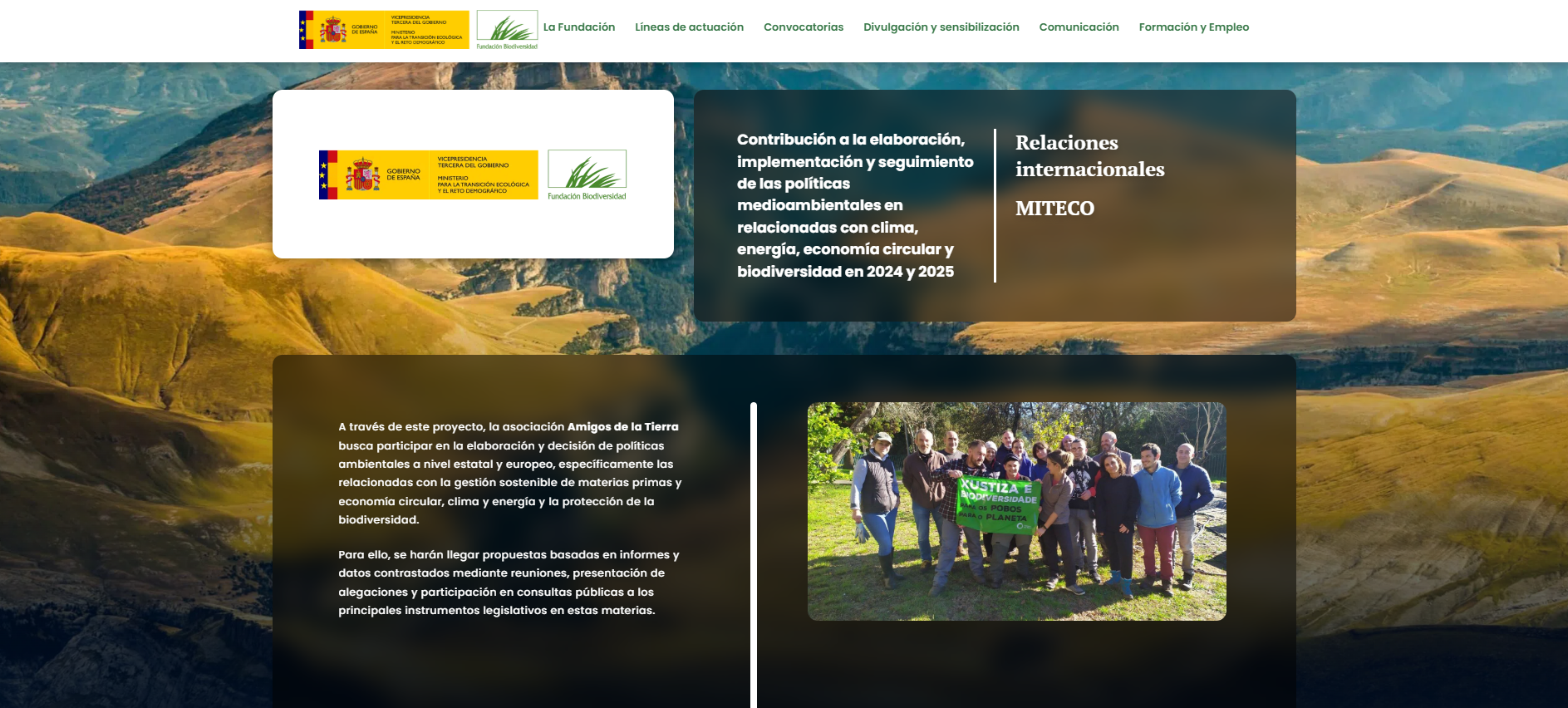 Contribución a la elaboración, implementación y seguimiento de las políticas medioambientales en relacionadas con clima, energía, economía circular y biodiversidad en 2024 y 2025