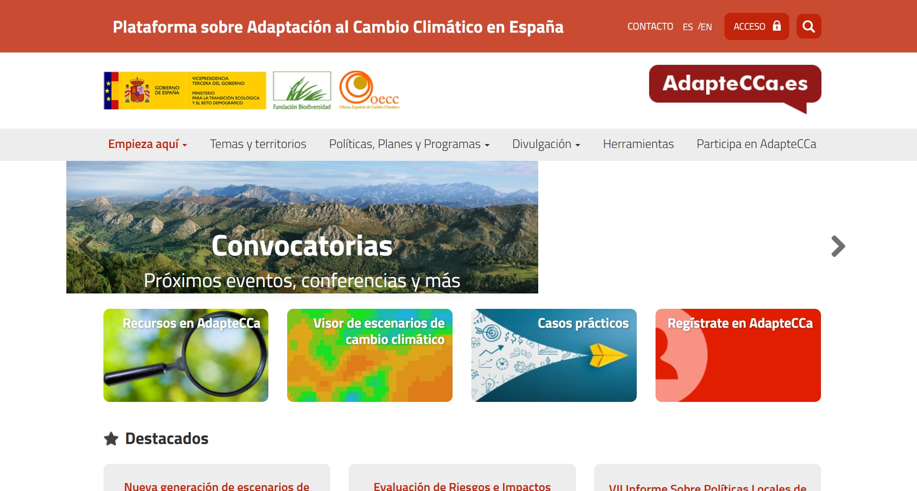 Plataforma sobre Adaptación al Cambio Climático en España (AdapteCCa)