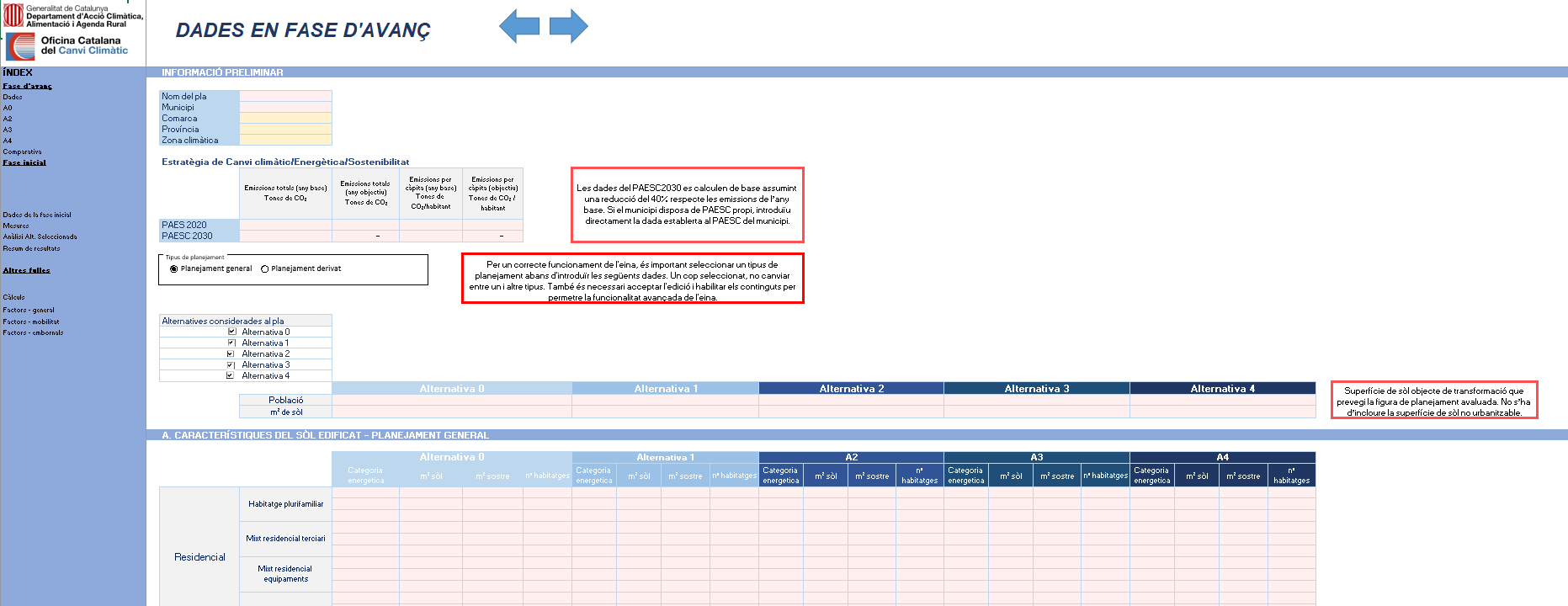 Herramienta para el cálculo de las emisiones de CO2 asociadas al planeamiento